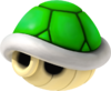 Artwork of a Green Shell, from Mario Kart Wii.