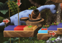 The light blue Nossie in the DK's Treetop Temple board of Mario Party 8.