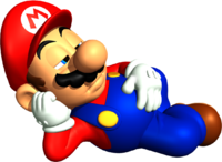 Artwork of Mario sleeping, from Super Mario 64.