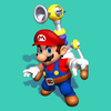 Card of Mario and F.L.U.D.D., as they appear in Super Mario Sunshine, from Super Mario 3D All-Stars Online Memory Match-Up