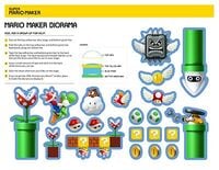 Printable sheet for a Super Mario Maker-themed amiibo holder