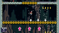 An underground level in the Super Mario World style featuring Twisters