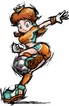 Super Mario Strikers artwork: Princess Daisy