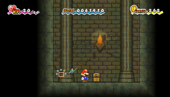 Last treasure chest in Yold Ruins of Super Paper Mario.