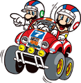 Mario and Luigi riding in the Monster (Famicom 40th Anniversary)