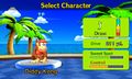 Character select screen with Diddy Kong