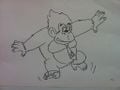A faxed drawing of Donkey Kong sent by Miyamoto to Rare