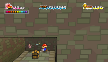 Fourth treasure chest in Flipside of Super Paper Mario.
