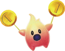 Artwork of a Hungry Coin Luma from Super Mario Galaxy 2
