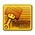 A Mario Kart Tour Mushroom Piston gold badge
