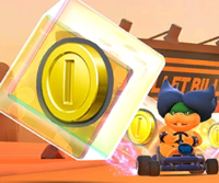 Thumbnail of the Dry Bowser Cup challenge from the Penguin Tour; a Break Item Boxes challenge set on N64 Kalimari Desert (The challenge is the same as the Mario Cup's challenge from the 2019 Holiday Tour and the King Boo Cup's challenge from the New Year's 2021 Tour, except the thumbnail shows a different perspective.)