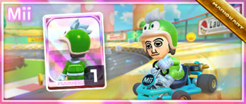 The Spike Mii Racing Suit from the Mii Racing Suit Shop in the 2023 Mario Tour in Mario Kart Tour