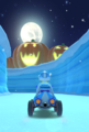 Big Jack-o'-lanterns in the background of N64 Frappe Snowland
