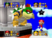 Bowser "gives" Mario a Ztar as a bogus item