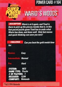 One of the Power Challenge Trading Cards