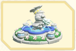 Menu icon of the White Watering Fountain decoration in Super Mario Bros. Wonder – Nintendo Switch 2 Edition + Meetup in Bellabel Park.