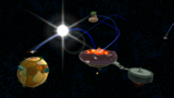 A screenshot of Boss Blitz Galaxy during the "Throwback Throwdown" mission from Super Mario Galaxy 2.