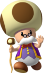 Artwork of Toadsworth in Super Mario Sunshine (also used in Mario Party 7, Mario Super Sluggers and Mario Party: The Top 100)