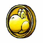 Artwork of a Coin in Yoshi Topsy-Turvy (Reused for Yoshi's Island DS)