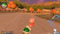 Female Villager racing on Animal Crossing