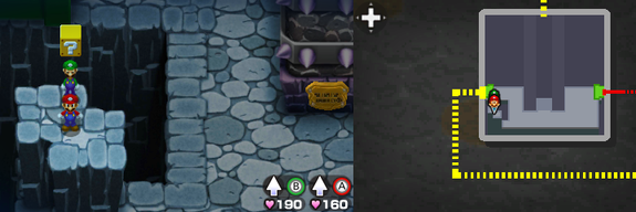 Last block in Bowser Path of Mario & Luigi: Bowser's Inside Story + Bowser Jr.'s Journey.