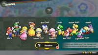 Playable roster for Super Mario Bros. Wonder.