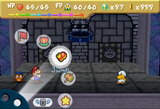 Mario and Goombario fighting Jr. Troopa