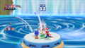 Mario, Sonic, Daisy and Amy competing in Dream Rafting.