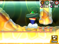 Screenshot of the Drill Bros. technique in Mario & Luigi: Bowser's Inside Story + Bowser Jr.'s Journey