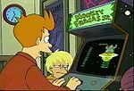 Fry playing the game.