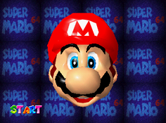 The PAL Intro Screen in the game Super Mario 64.