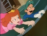 Luigi and Princess Toadstool in the episode Send in the Clown.