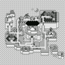 The map of Mario Land from Super Mario Land 2: 6 Golden Coins