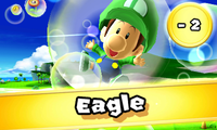 Baby Luigi receiving an Eagle in Mario Sports Superstars