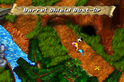 Barrel Shield Bust-Up is the first level of Kremwood Forest like in the Super Nintendo version