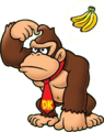 Donkey Kong thinking about bananas
