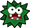 A sprite of Green Fuzzy from Paper Mario: The Thousand-Year Door