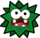A sprite of Green Fuzzy from Paper Mario: The Thousand-Year Door