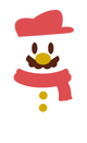 Item decoration from the 2024 Holiday Create-a-Card application depicting a Mario snowman