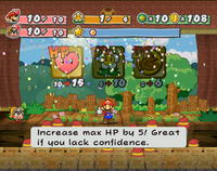 Getting a level up in Petal Meadows in Paper Mario: The Thousand-Year Door