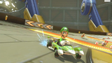 Luigi, in his green Circuit Special