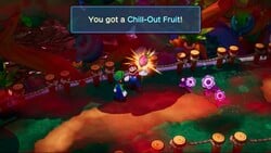 Mario and Luigi obtaining the Chill-Out Fruit in Mario & Luigi: Brothership.