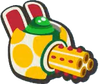 Rabbid Yoshi's starting weapon, Egg Fry