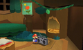 Mario picking up the Boom Box.