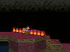 Screenshot of Mario at a hidden ? Block location in the Palace of Shadow, in Paper Mario: The Thousand-Year Door.