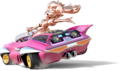 Artwork of Pink Gold Peach, driving the Badwagon