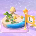 Screenshot of the level icon of Sunshine Seaside in Super Mario 3D World