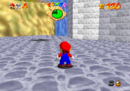 Mario near the entrance to Vanish Cap Under the Moat