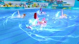 Amy, Blaze, Princess Peach and Princess Daisy swimming in Synchronized Swimming