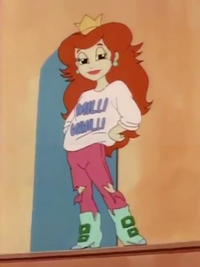 Princess Toadstool in a Milli Vanilli shirt from the The Adventures of Super Mario Bros. 3 episode "Kootie Pie Rocks"